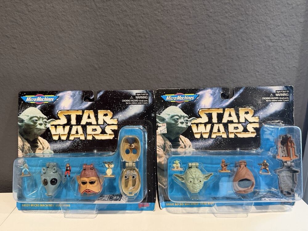 NEW Star Wars Micro Machines 68020 Set of 2 Collection, II, III Yoda Boba Greedo